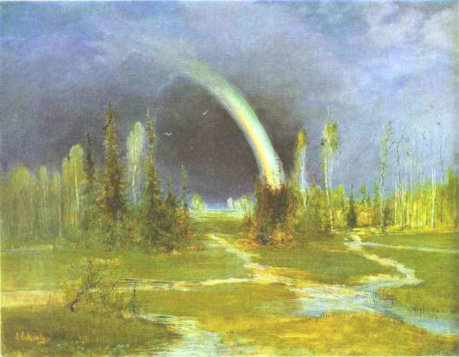 Wikioo.org - The Encyclopedia of Fine Arts - Painting, Artwork by Alexei Kondratyevich Savrasov - Landscape with a Rainbow