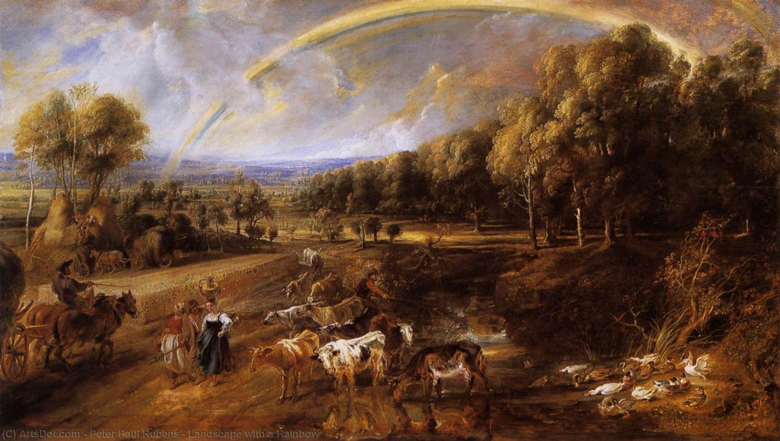 WikiOO.org - 百科事典 - 絵画、アートワーク Peter Paul Rubens - 風景 と一緒に a レインボー