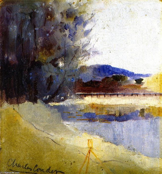 WikiOO.org - Encyclopedia of Fine Arts - Maalaus, taideteos Charles Edward Conder - Landscape with Theodolite