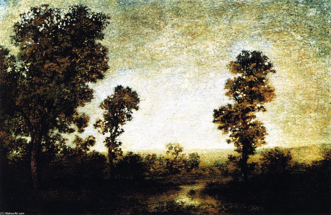 Wikioo.org - The Encyclopedia of Fine Arts - Painting, Artwork by Ralph Albert Blakelock - Landscape with Walled Town