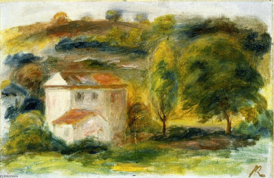 Wikioo.org – L'Encyclopédie des Beaux Arts - Peinture, Oeuvre de Pierre-Auguste Renoir - paysage avec blanc maison