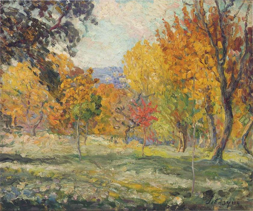 Wikioo.org - The Encyclopedia of Fine Arts - Painting, Artwork by Henri Lebasque - Lanscape with trees