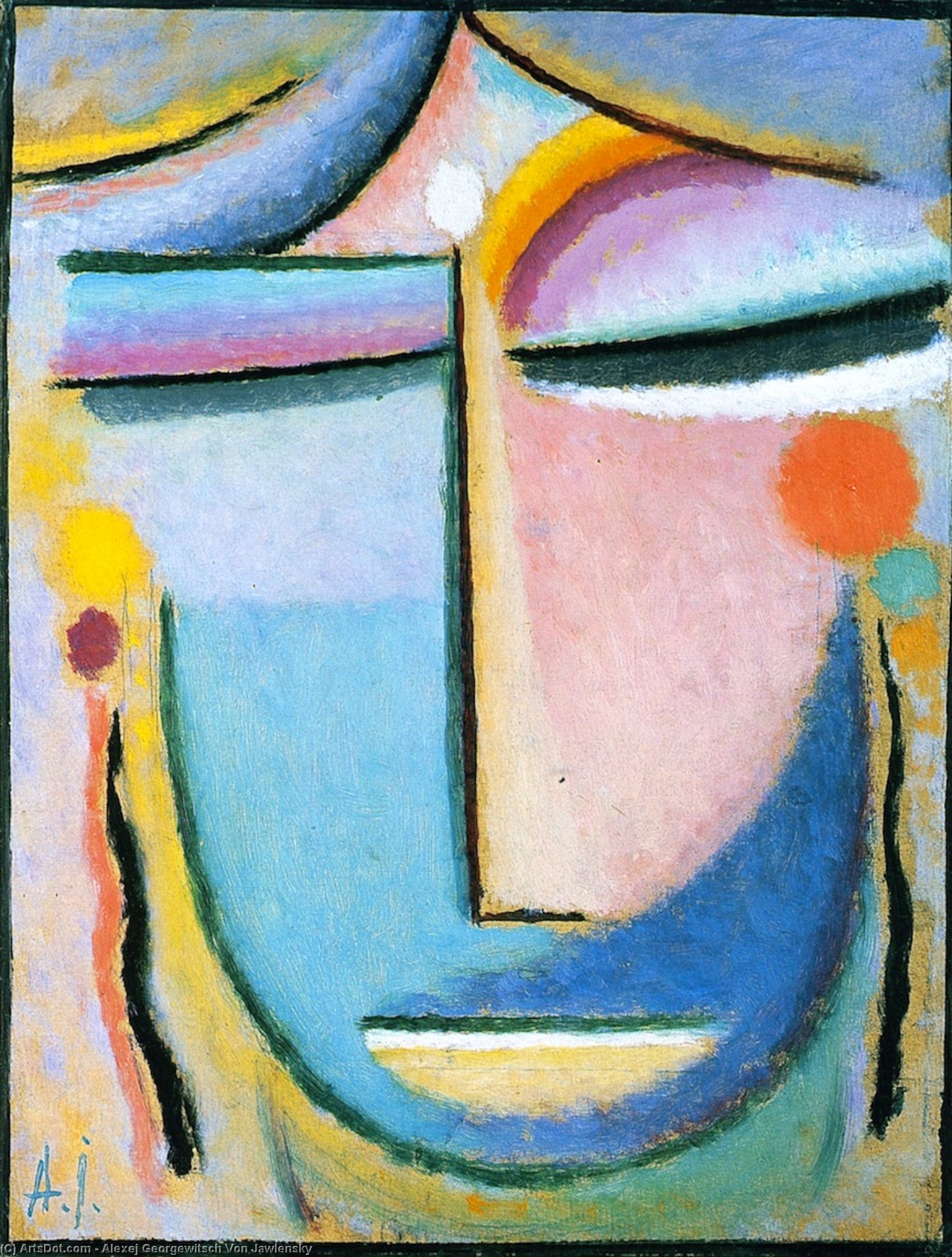 Wikioo.org - The Encyclopedia of Fine Arts - Painting, Artwork by Alexej Georgewitsch Von Jawlensky - Large Abstract Head