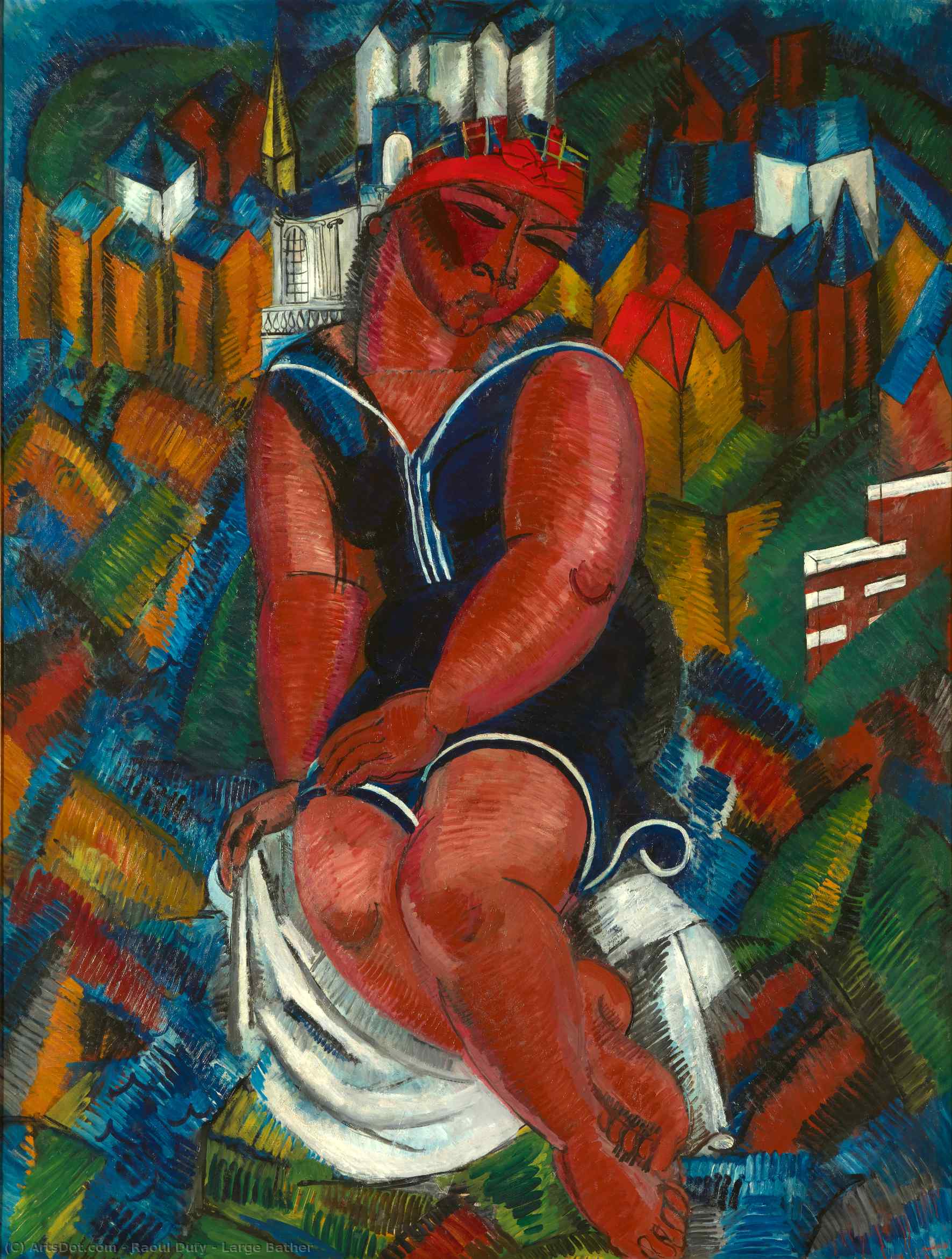 Wikoo.org - موسوعة الفنون الجميلة - اللوحة، العمل الفني Raoul Dufy - Large Bather