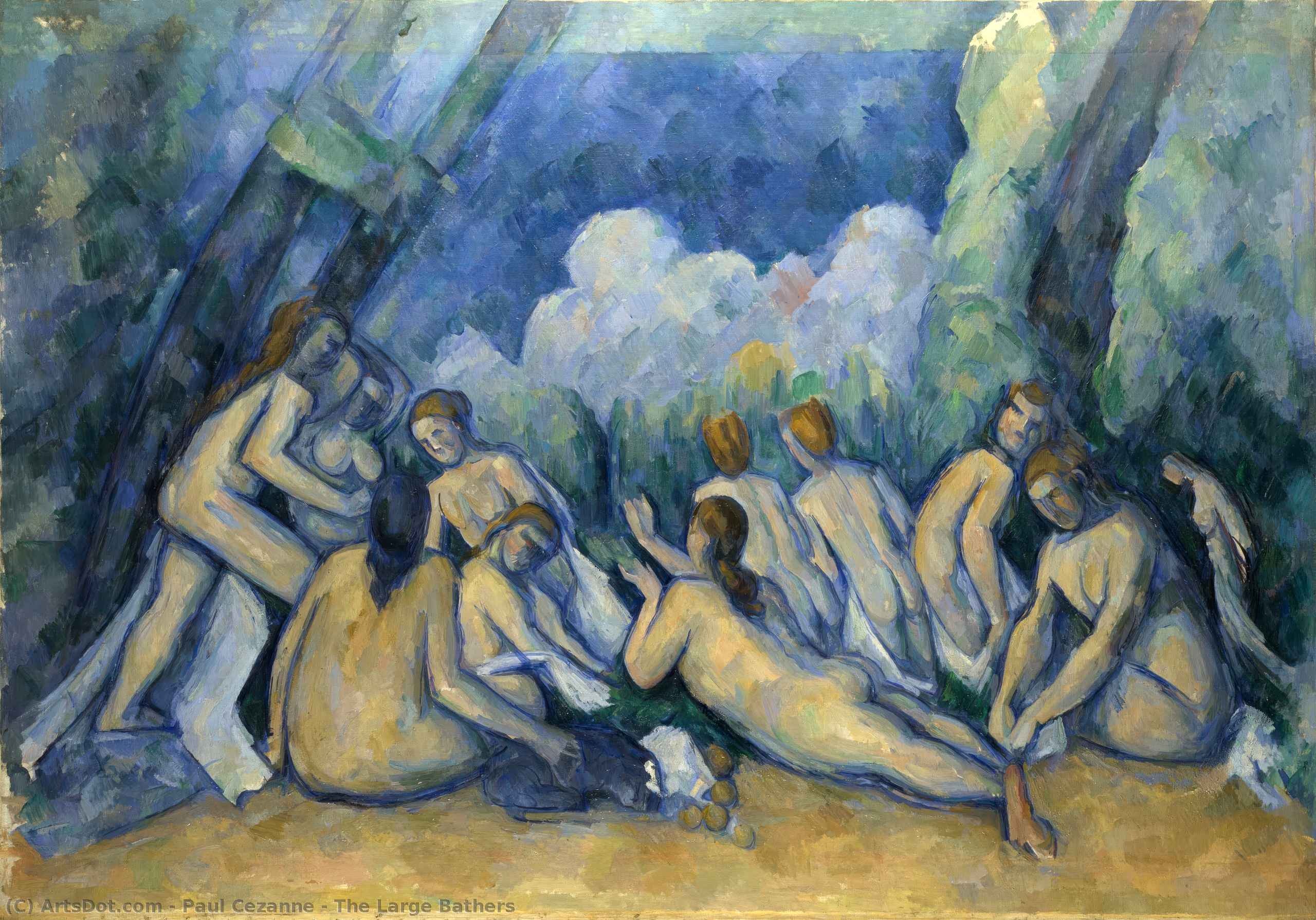 WikiOO.org - 백과 사전 - 회화, 삽화 Paul Cezanne - The Large Bathers