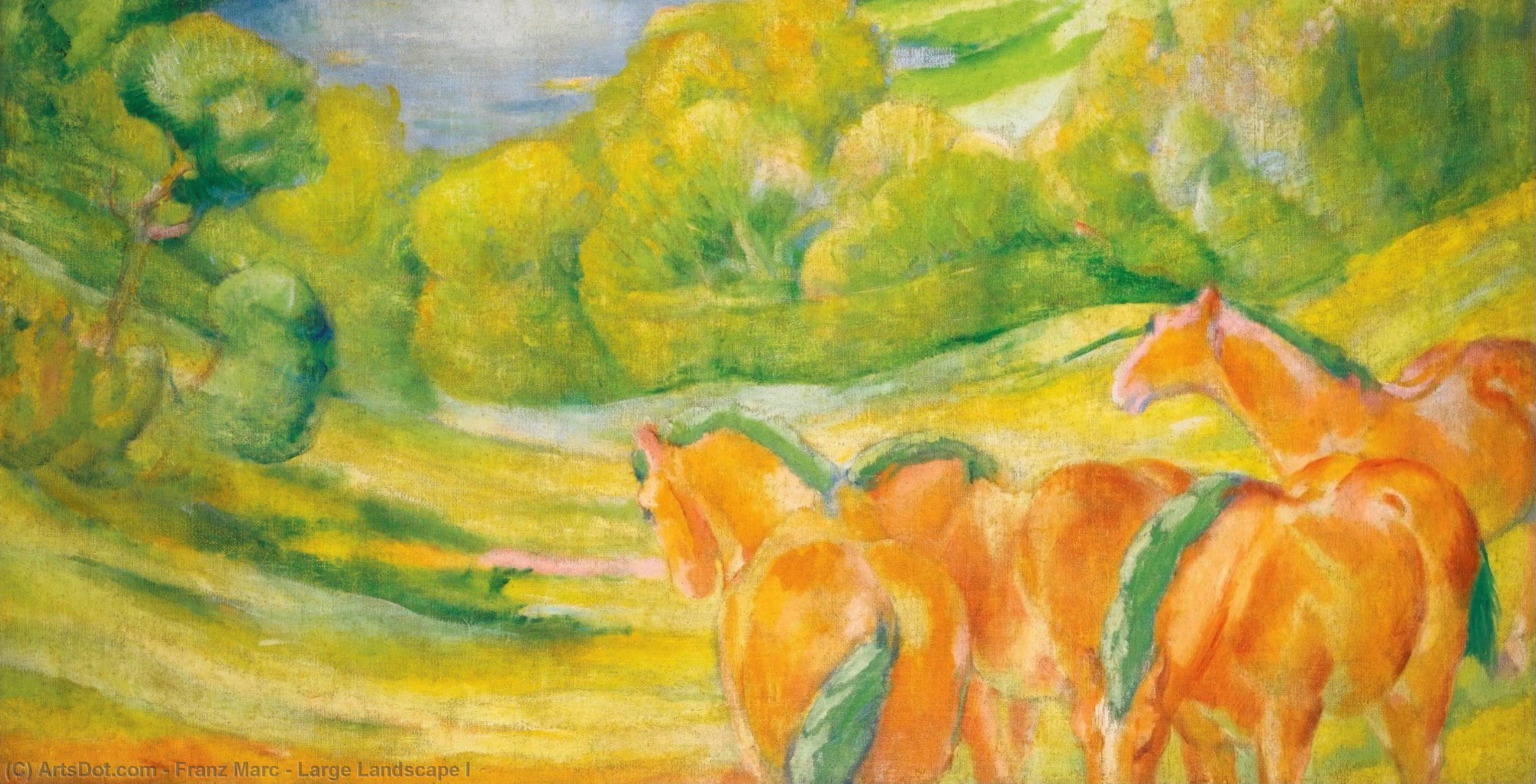 Wikioo.org - สารานุกรมวิจิตรศิลป์ - จิตรกรรม Franz Marc - Large Landscape I