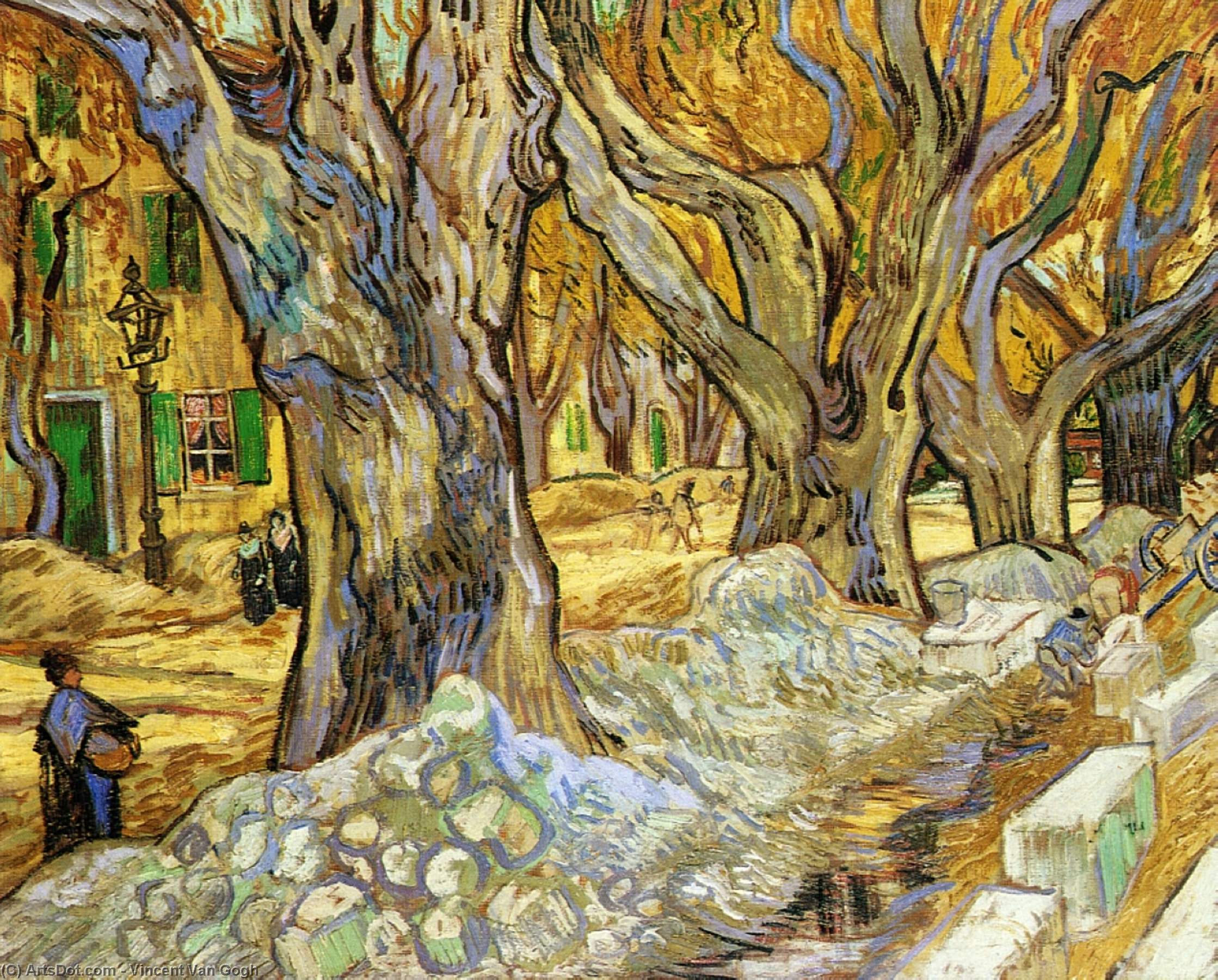 Wikioo.org - The Encyclopedia of Fine Arts - Painting, Artwork by Vincent Van Gogh - Large Plane Trees