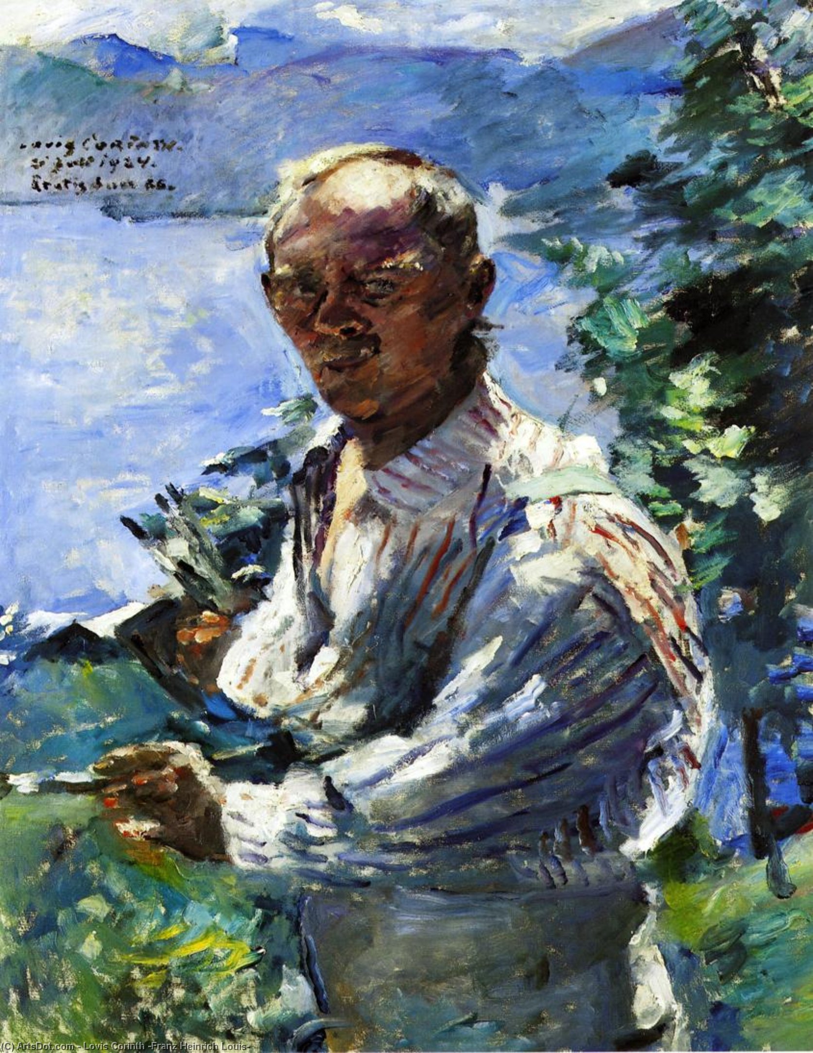 Wikioo.org - Bách khoa toàn thư về mỹ thuật - Vẽ tranh, Tác phẩm nghệ thuật Lovis Corinth (Franz Heinrich Louis) - Large Self Portrait at the Walchensee