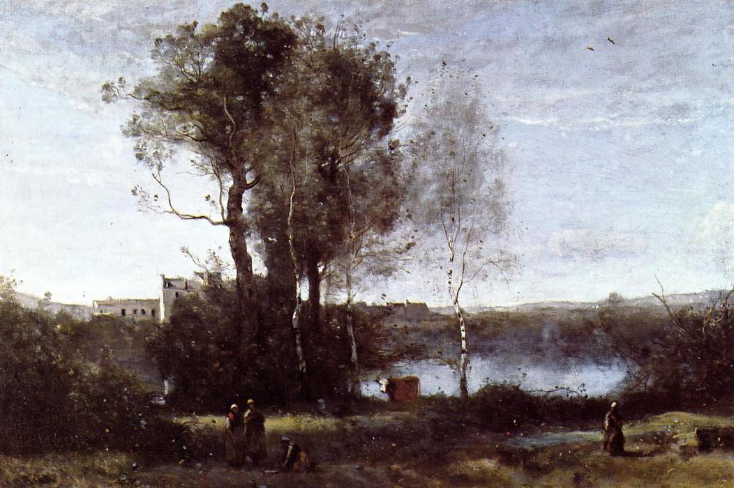 WikiOO.org - دایره المعارف هنرهای زیبا - نقاشی، آثار هنری Jean Baptiste Camille Corot - Large Sharecropping Farm
