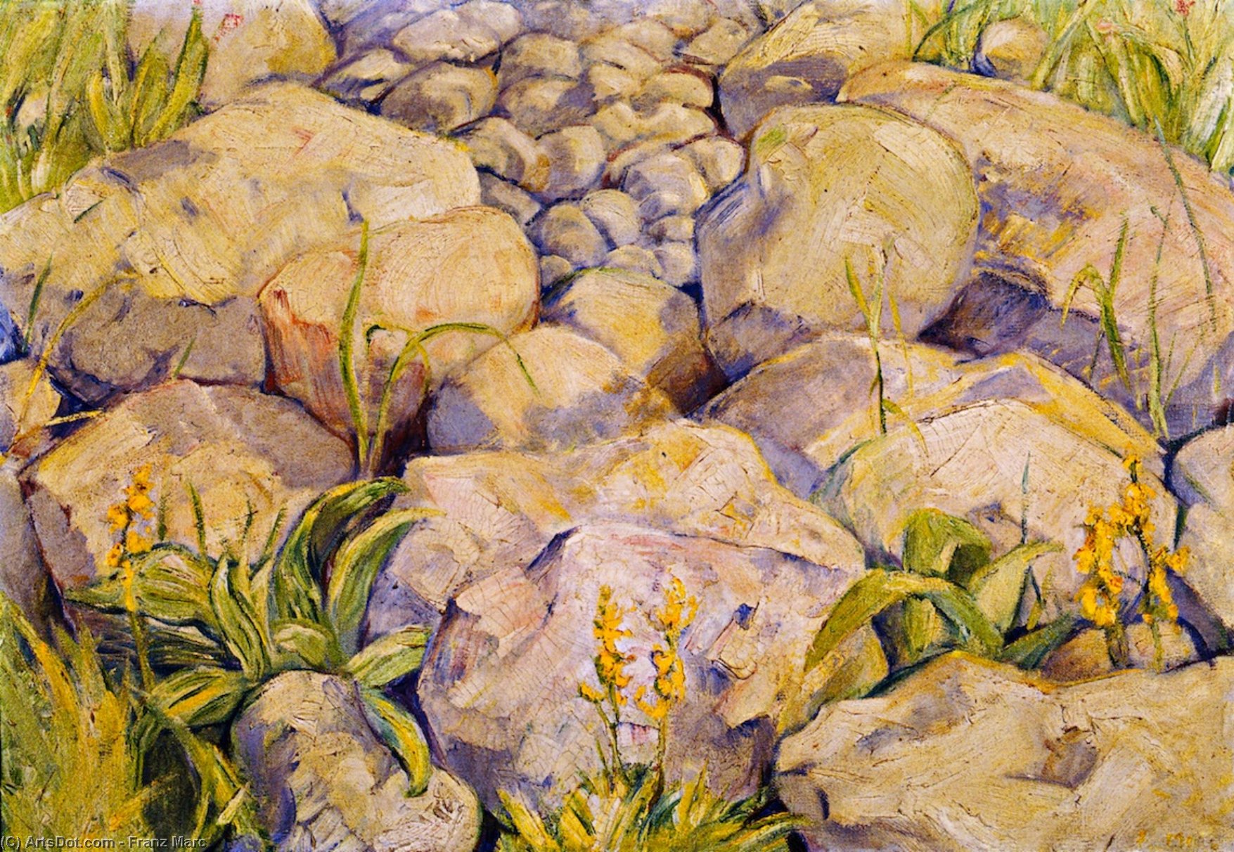 WikiOO.org - Encyclopedia of Fine Arts - Malba, Artwork Franz Marc - Large Study of Stones