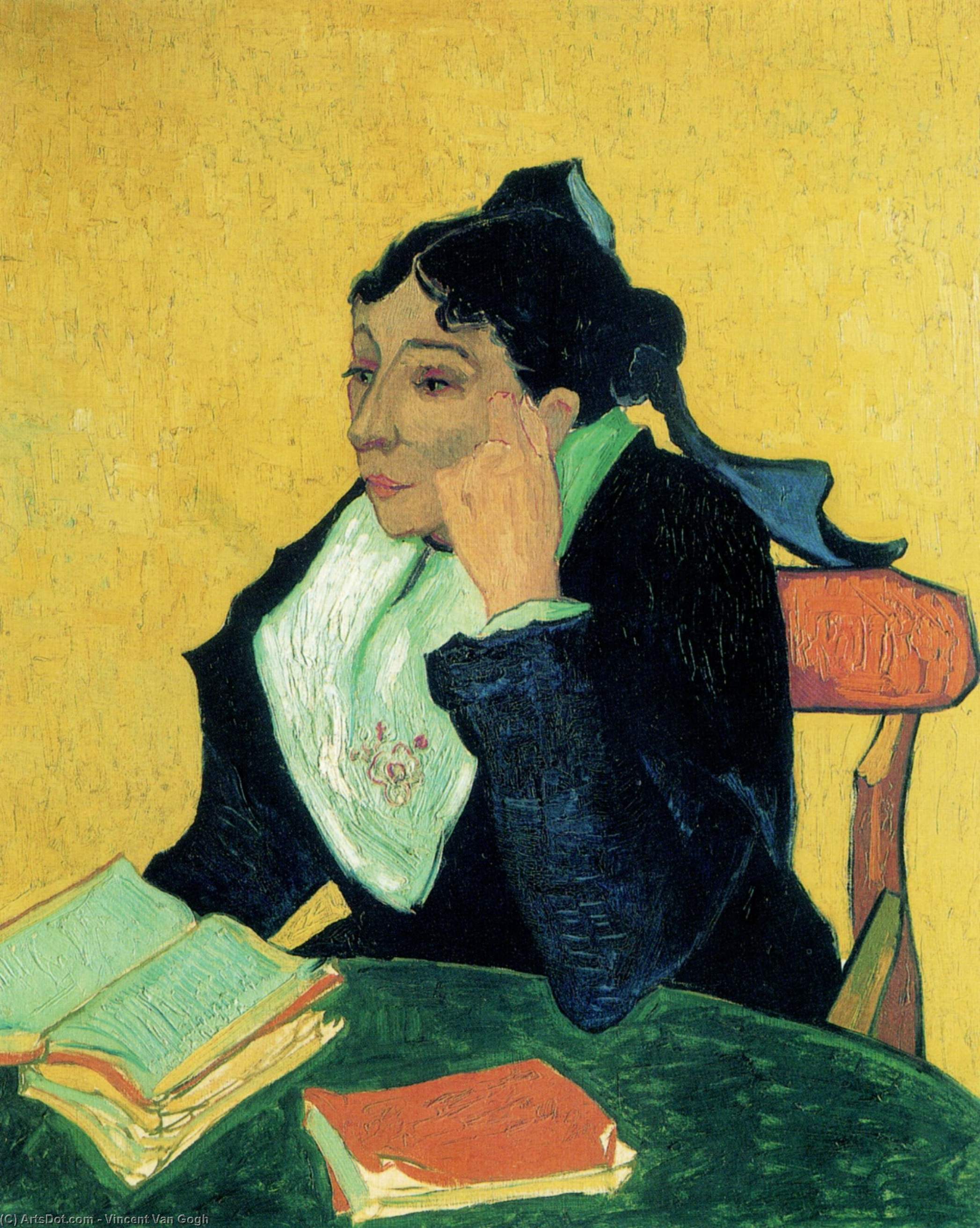 WikiOO.org - Энциклопедия изобразительного искусства - Живопись, Картины  Vincent Van Gogh - L'Arlesienne , портрет мадам ginoux