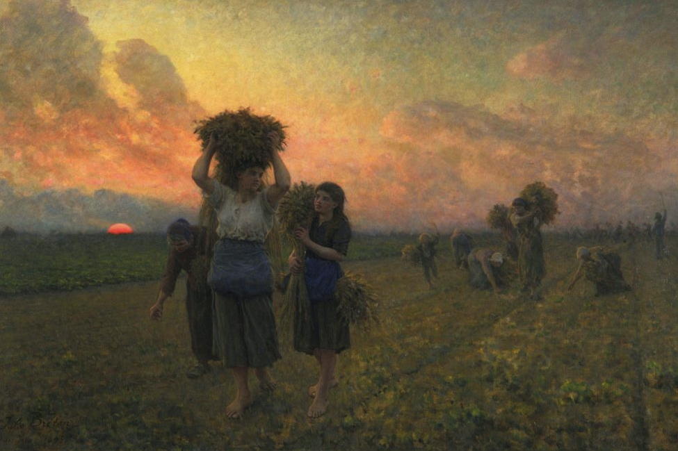 Wikioo.org - The Encyclopedia of Fine Arts - Painting, Artwork by Jules Adolphe Aimé Louis Breton - The Last Gleanings