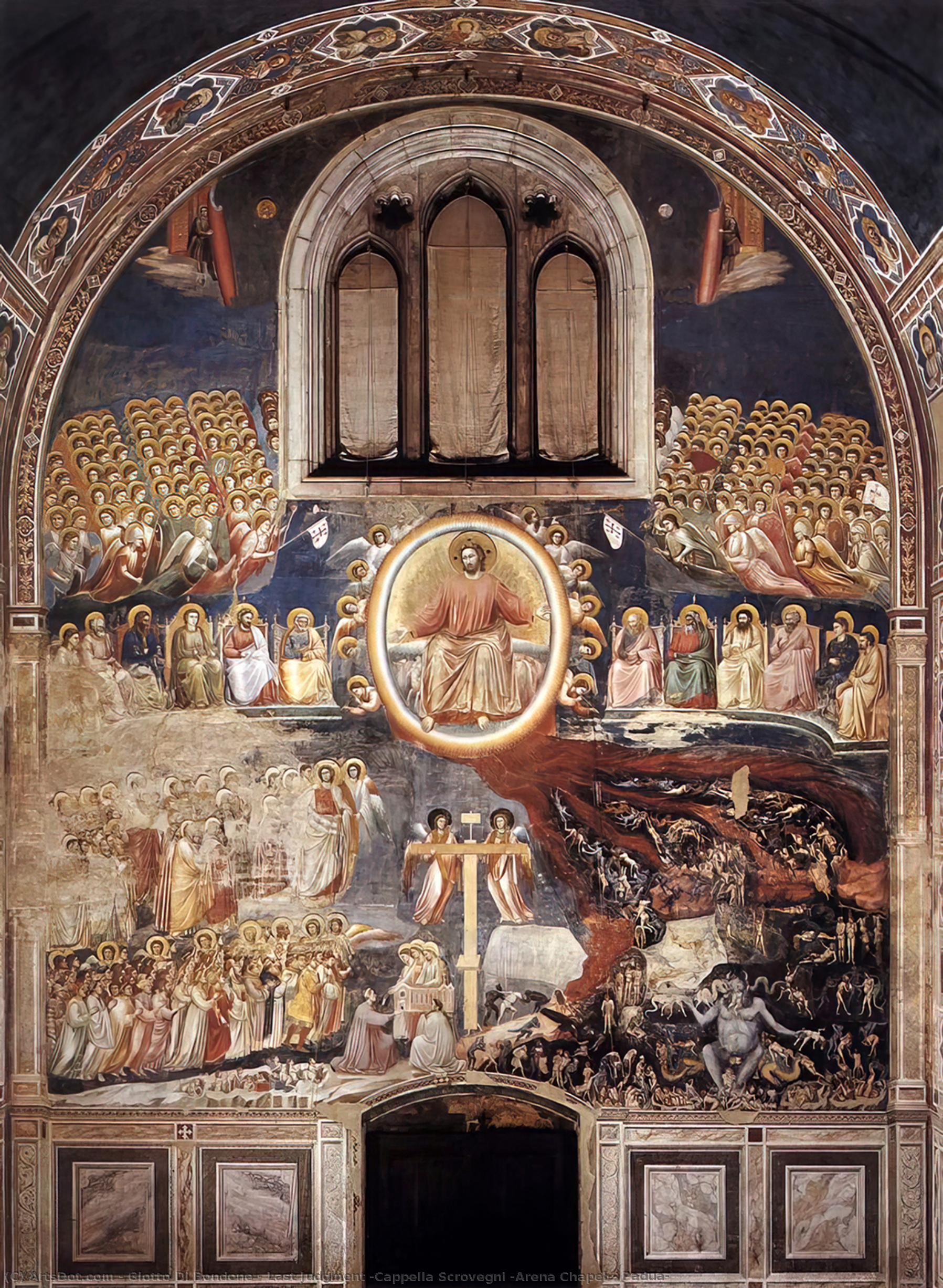 Wikioo.org – L'Encyclopédie des Beaux Arts - Peinture, Oeuvre de Giotto Di Bondone - le jugement dernier chapelle scrovegni  arène  chapelle  Padoue
