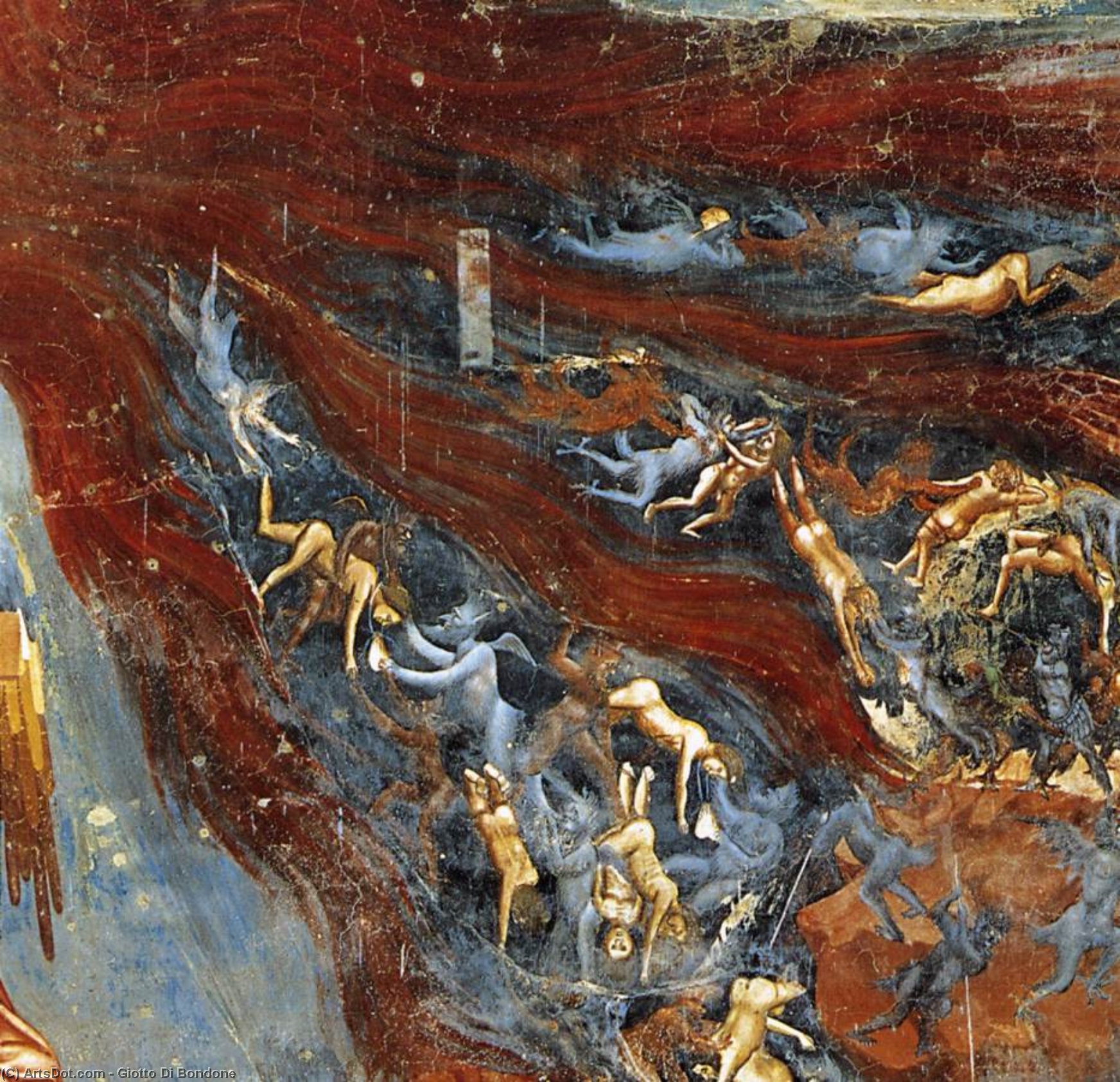 Wikioo.org - Die Enzyklopädie bildender Kunst - Malerei, Kunstwerk von Giotto Di Bondone - jüngste gericht ( ausschnitt 12 ) ( Kapella Scrovegni ( arena-kapelle ) , Padua )