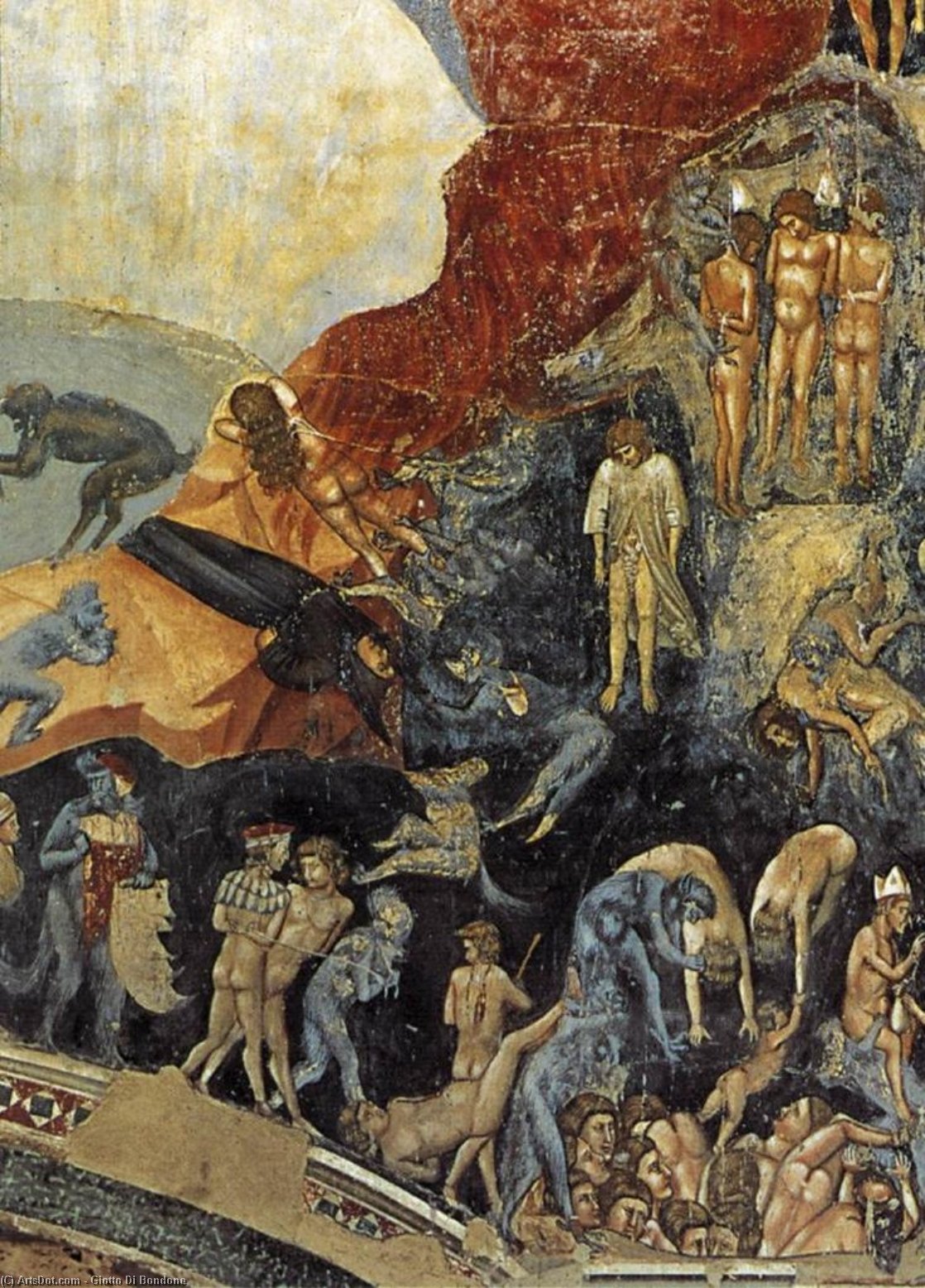 Wikioo.org – L'Enciclopedia delle Belle Arti - Pittura, Opere di Giotto Di Bondone - giudizio finale ( particolare 14 ) ( cappella degli scrovegni ( cappella arena ) , Padova )