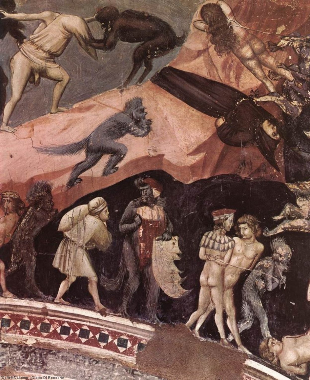 Wikioo.org – La Enciclopedia de las Bellas Artes - Pintura, Obras de arte de Giotto Di Bondone - juicio final ( detalle 17 ) ( capilla de los scrovegni ( capilla de la arena ) , Padua )