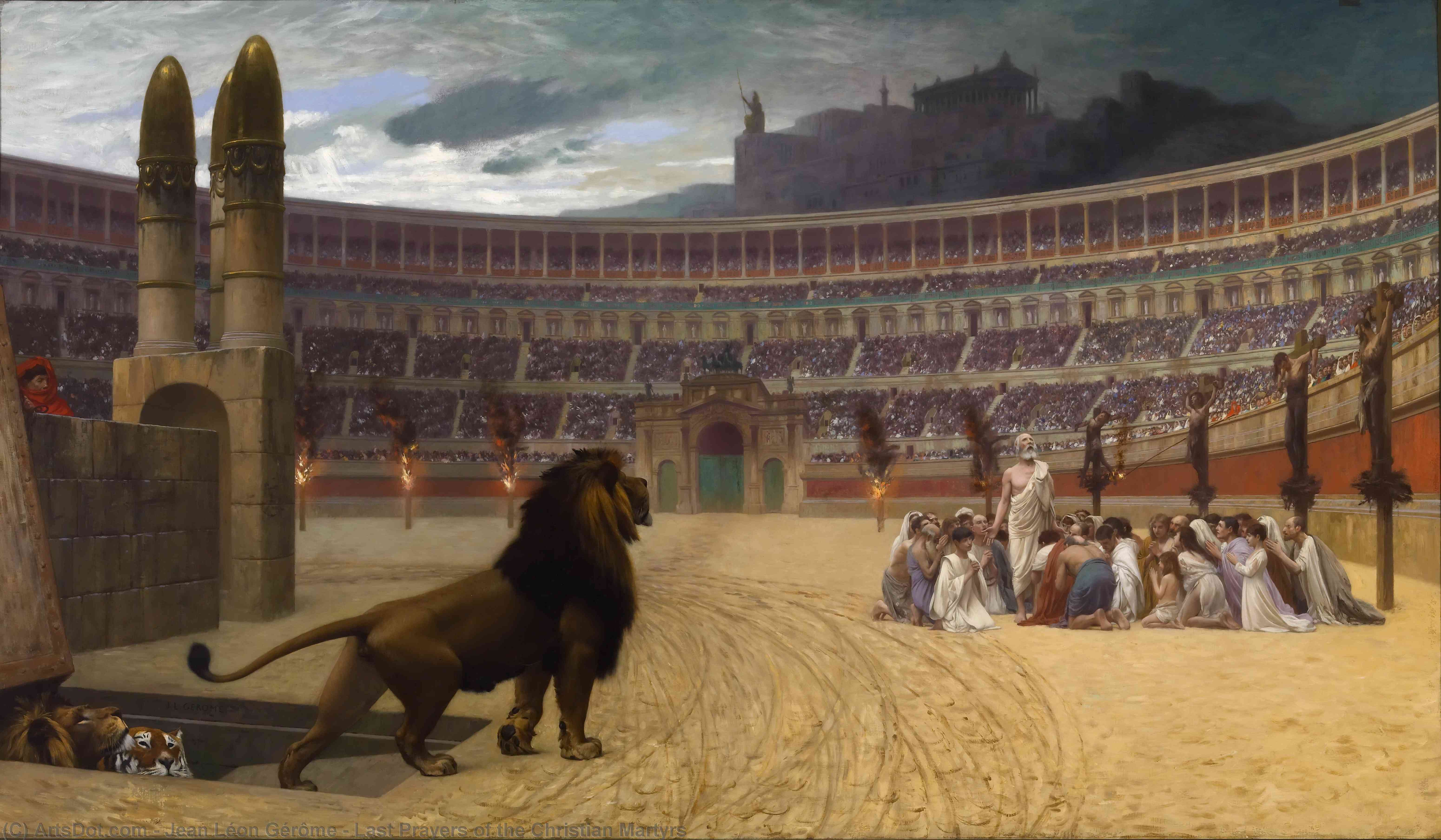 WikiOO.org - Encyclopedia of Fine Arts - Maleri, Artwork Jean Léon Gérôme - Last Prayers of the Christian Martyrs