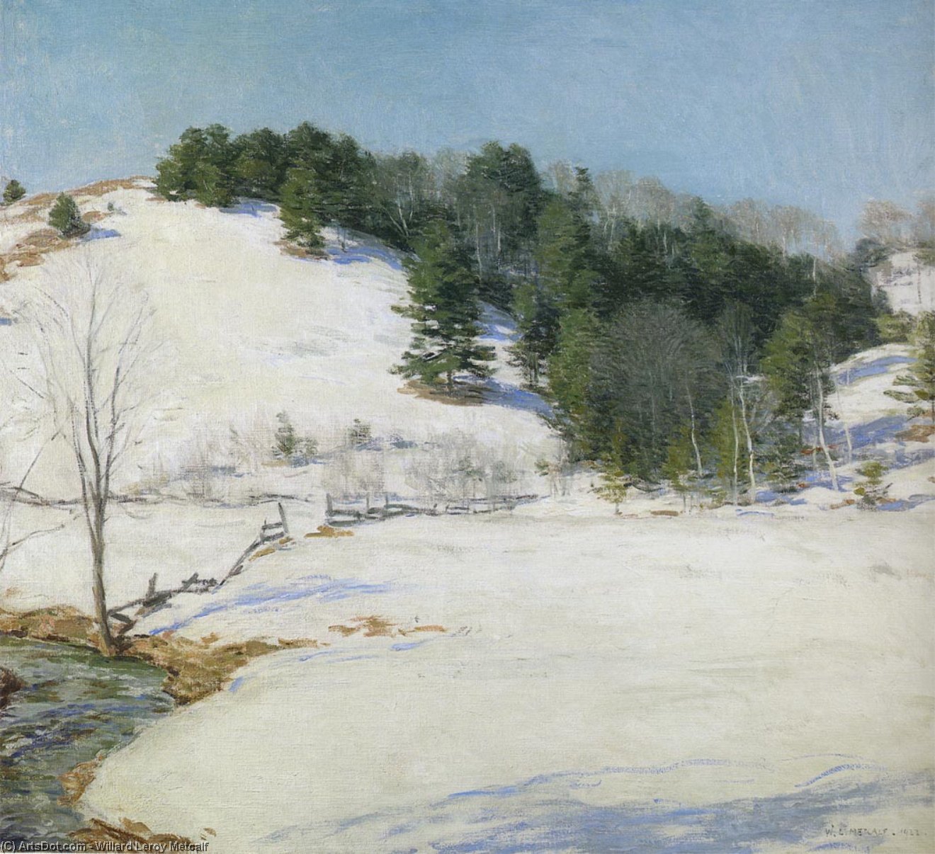 WikiOO.org - Güzel Sanatlar Ansiklopedisi - Resim, Resimler Willard Leroy Metcalf - The Last Snow