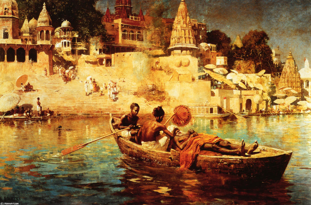 Wikioo.org - The Encyclopedia of Fine Arts - Painting, Artwork by Edwin Lord Weeks - The Last Voyage: A Souvenir of the Ganges