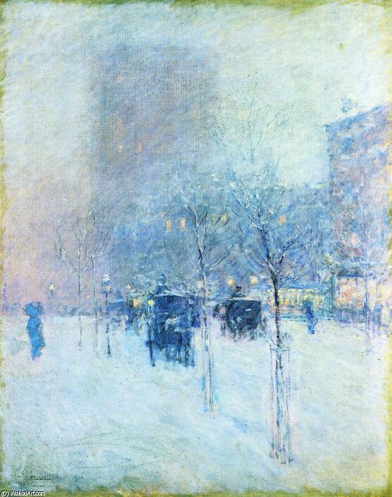 Wikioo.org - The Encyclopedia of Fine Arts - Painting, Artwork by Frederick Childe Hassam - Late Afternoon, New York: Winter