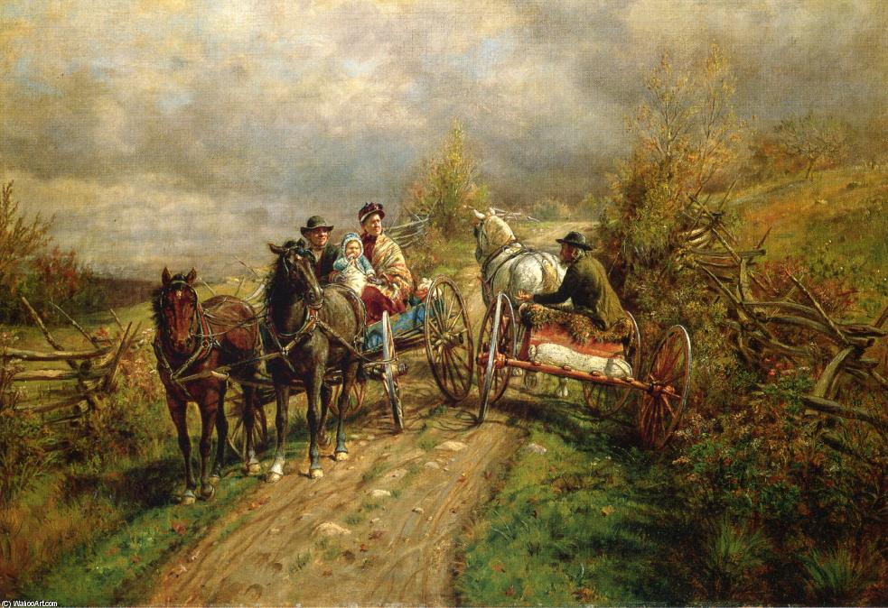 Wikioo.org - The Encyclopedia of Fine Arts - Painting, Artwork by Edward Lamson Henry - The Latest Village Scandal