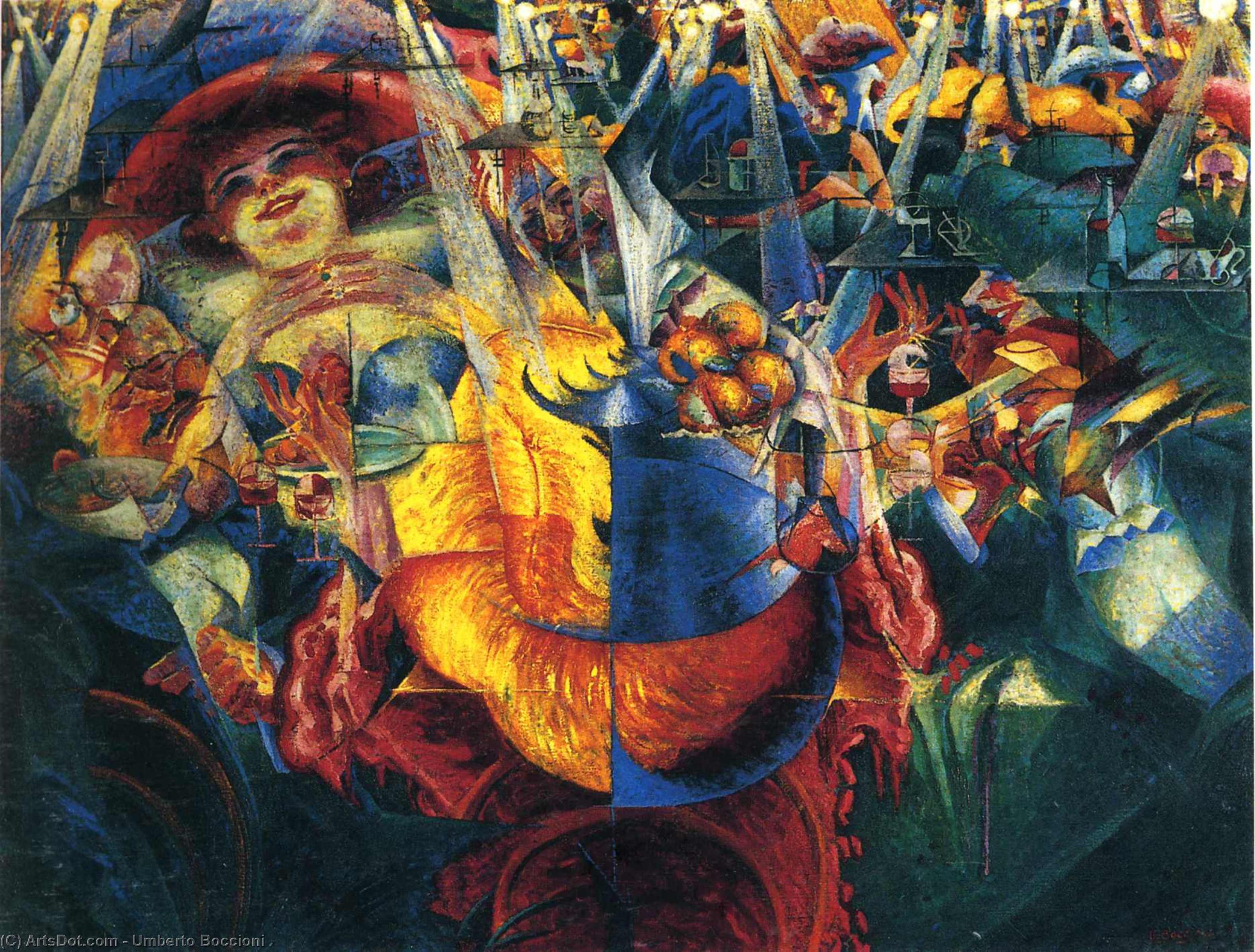 Wikioo.org - Die Enzyklopädie bildender Kunst - Malerei, Kunstwerk von Umberto Boccioni - Das Lachen