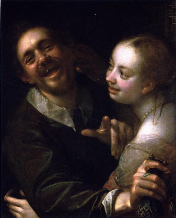 WikiOO.org - Encyclopedia of Fine Arts - Malba, Artwork Hans Von Aachen - Laughing Couple with a Money Purse
