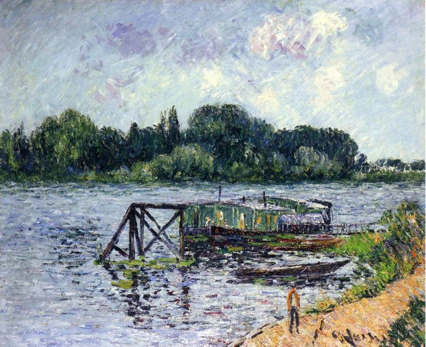 Wikioo.org - The Encyclopedia of Fine Arts - Painting, Artwork by Gustave Loiseau - The Laundry Boat on the Seine at Herblay