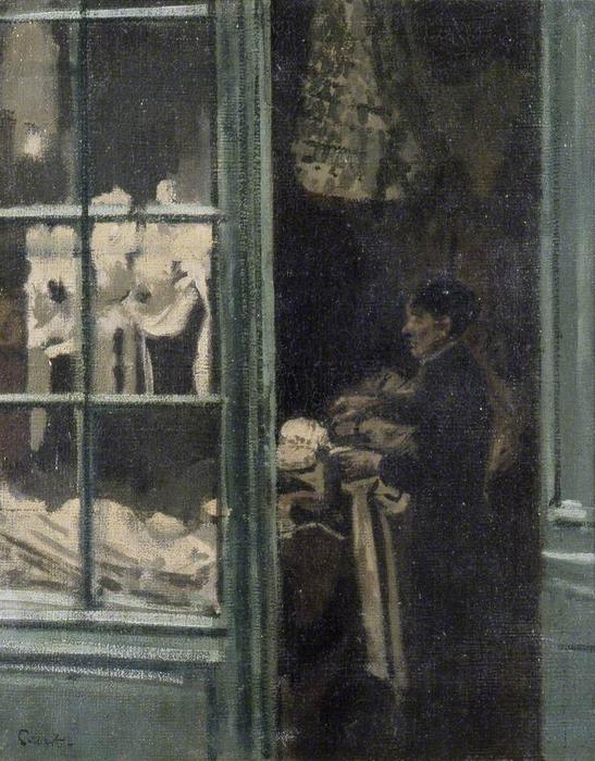 Wikioo.org - The Encyclopedia of Fine Arts - Painting, Artwork by Walter Richard Sickert - The Laundry Shop, Dieppe, France