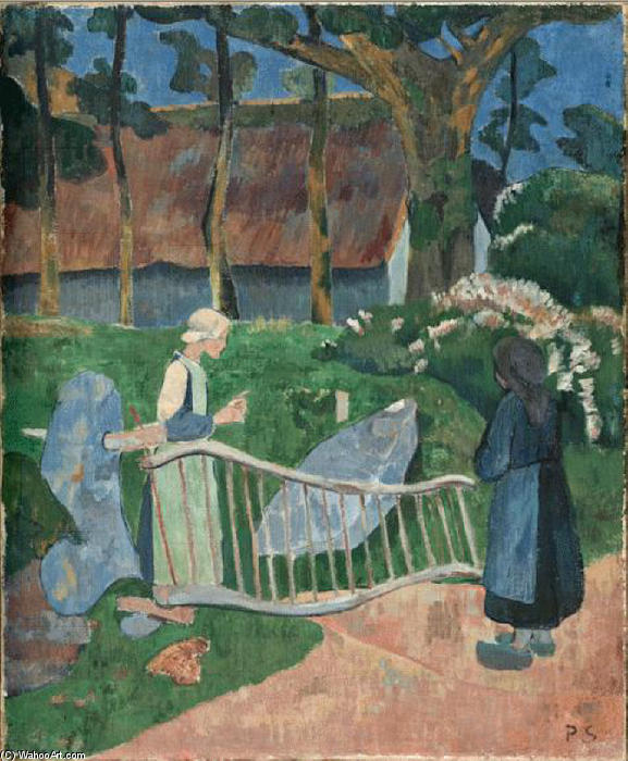 Wikioo.org – L'Encyclopédie des Beaux Arts - Peinture, Oeuvre de Paul Serusier - La barrière fleurie, Le Pouldu