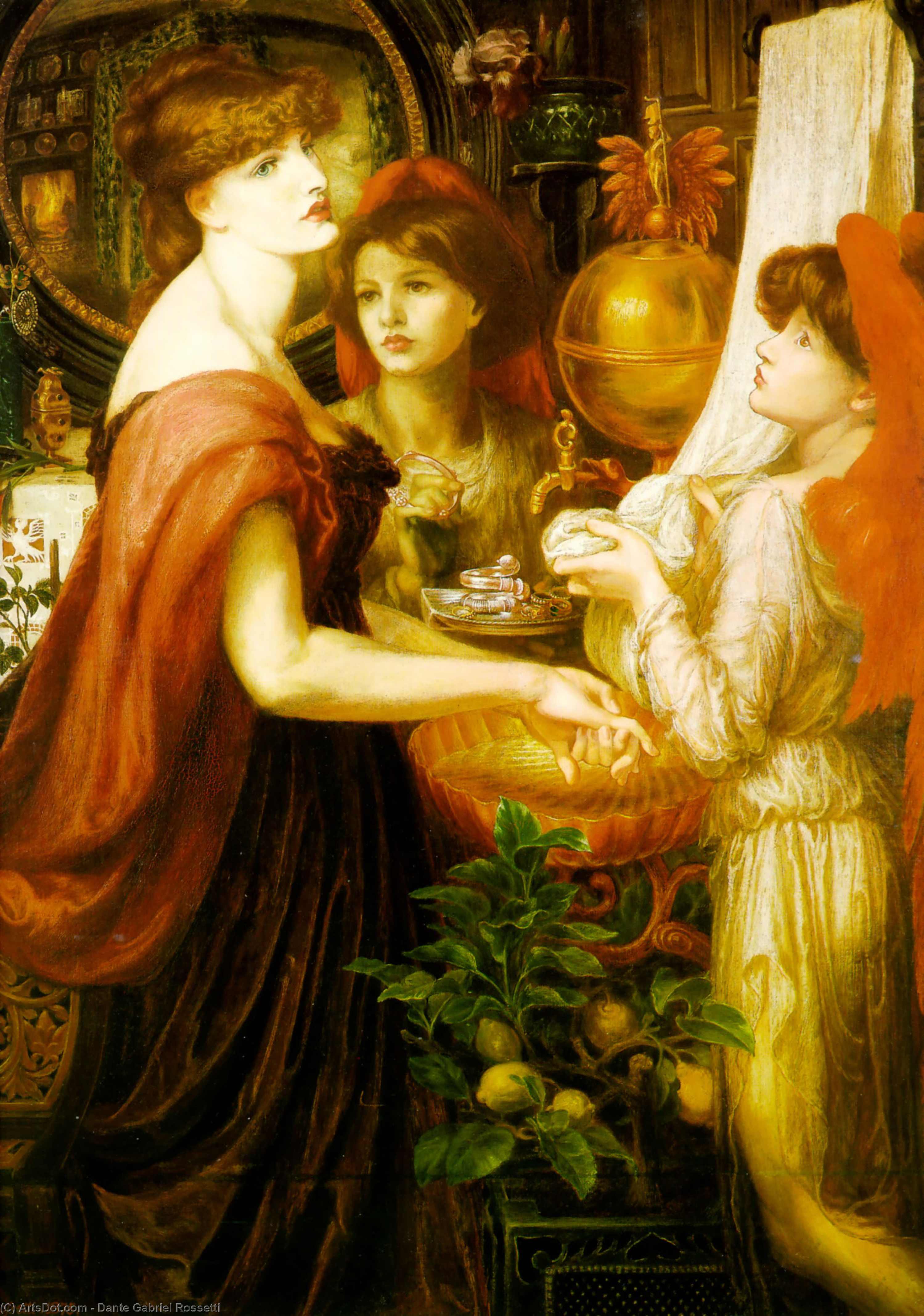 Wikioo.org - The Encyclopedia of Fine Arts - Painting, Artwork by Dante Gabriel Rossetti - La Bella Mano