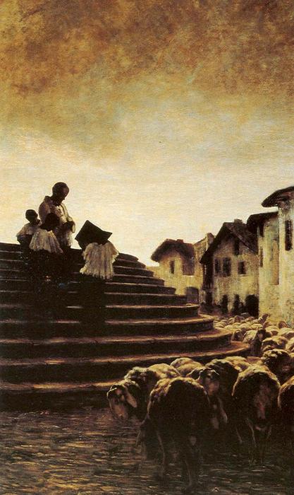 WikiOO.org - Енциклопедия за изящни изкуства - Живопис, Произведения на изкуството Giovanni Segantini - La benedizione delle pecore