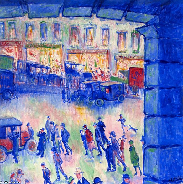 Wikoo.org - موسوعة الفنون الجميلة - اللوحة، العمل الفني Theodore Earl Butler - La Cour de Rome et la Gare Sant-Lazare