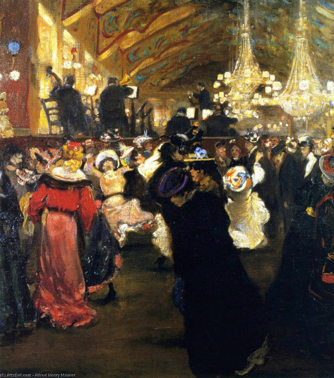Wikioo.org - The Encyclopedia of Fine Arts - Painting, Artwork by Alfred Henry Maurer - Le Bal au Moulin Rouge