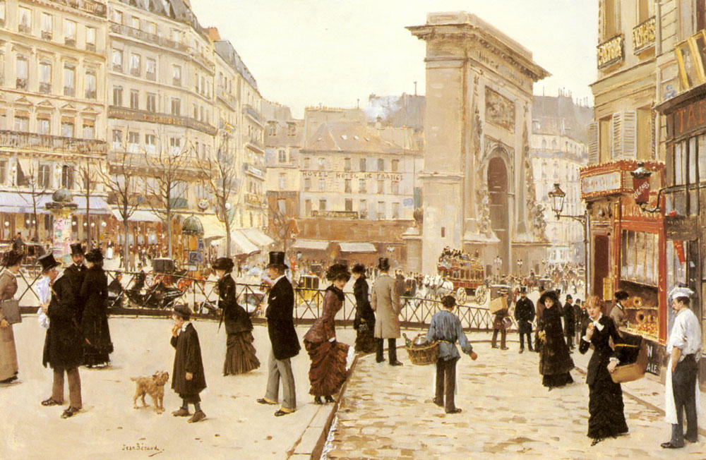 Wikioo.org - The Encyclopedia of Fine Arts - Painting, Artwork by Jean Georges Béraud - Le Boulevard St. Denis, Paris