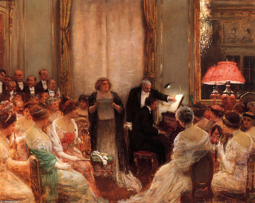 Wikioo.org - The Encyclopedia of Fine Arts - Painting, Artwork by Jean Georges Béraud - Le Concert Privé