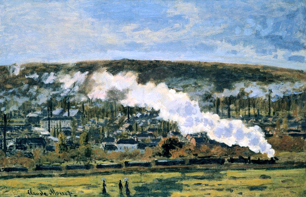 Wikioo.org - The Encyclopedia of Fine Arts - Painting, Artwork by Claude Monet - Le Convoie de Chemin de Fer