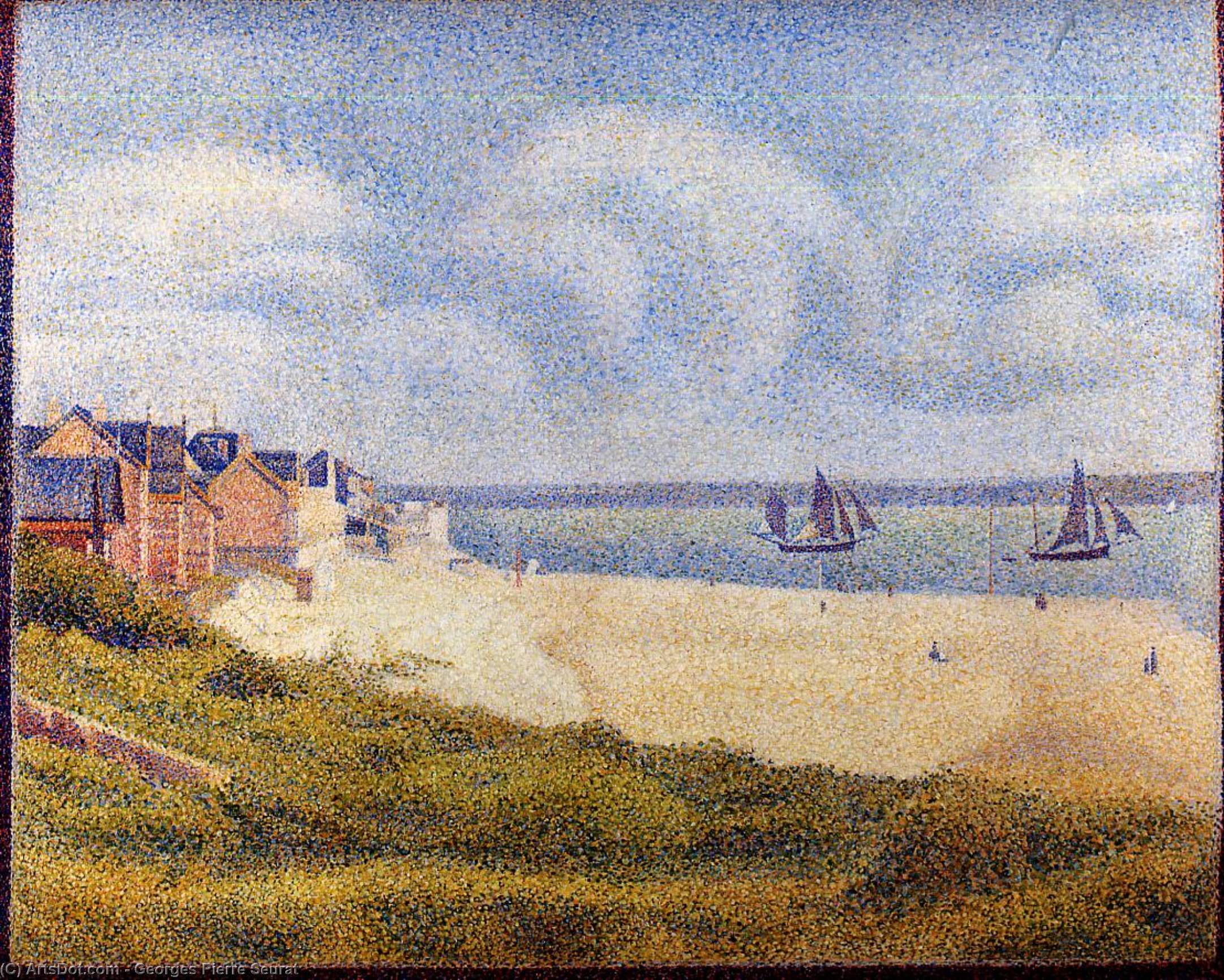 Wikioo.org - The Encyclopedia of Fine Arts - Painting, Artwork by Georges Pierre Seurat - Le Crotoy, Downstream