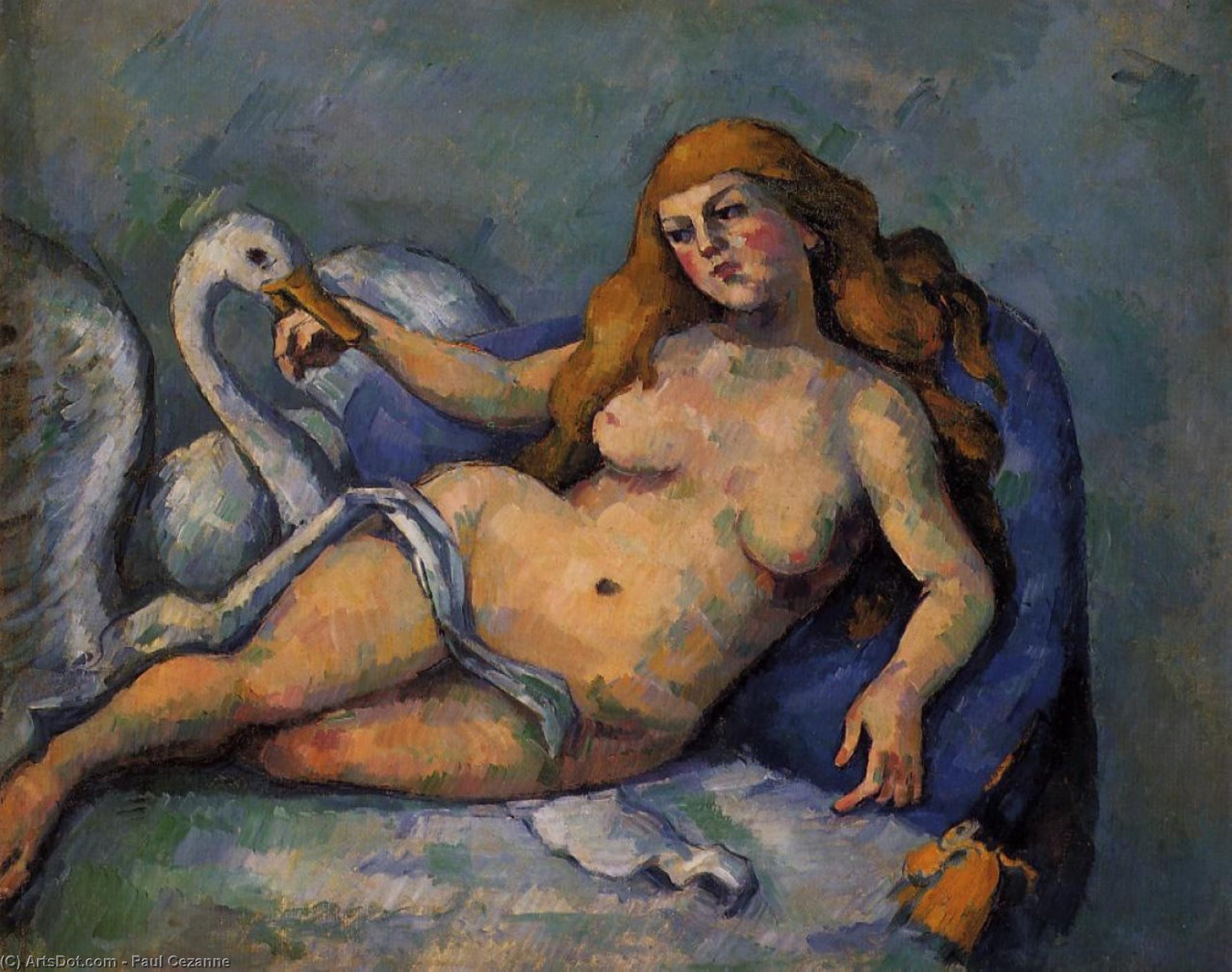 WikiOO.org - Enciklopedija dailės - Tapyba, meno kuriniai Paul Cezanne - Leda and the Swan