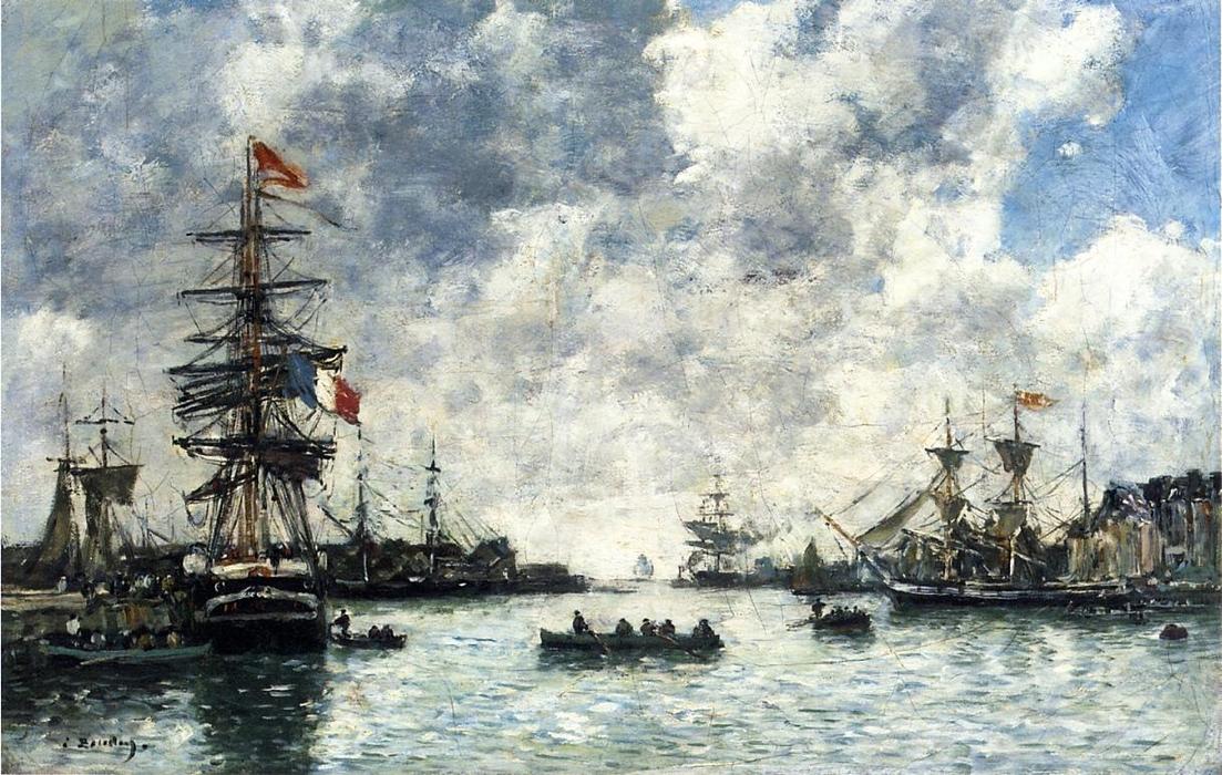 Wikioo.org - The Encyclopedia of Fine Arts - Painting, Artwork by Eugène Louis Boudin - Le Havre, The Outer Harbor