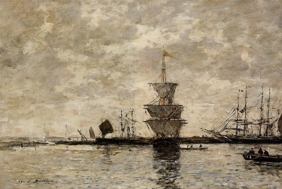 Wikioo.org - The Encyclopedia of Fine Arts - Painting, Artwork by Eugène Louis Boudin - Le Havre, the Quarentine Basin