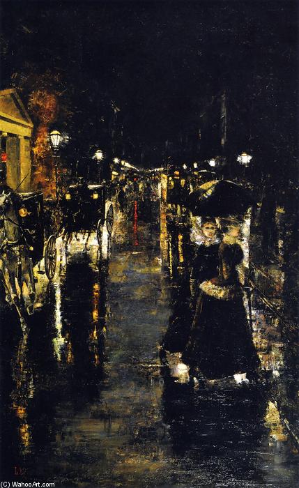 Wikioo.org - The Encyclopedia of Fine Arts - Painting, Artwork by Lesser Ury - Leipzig Street