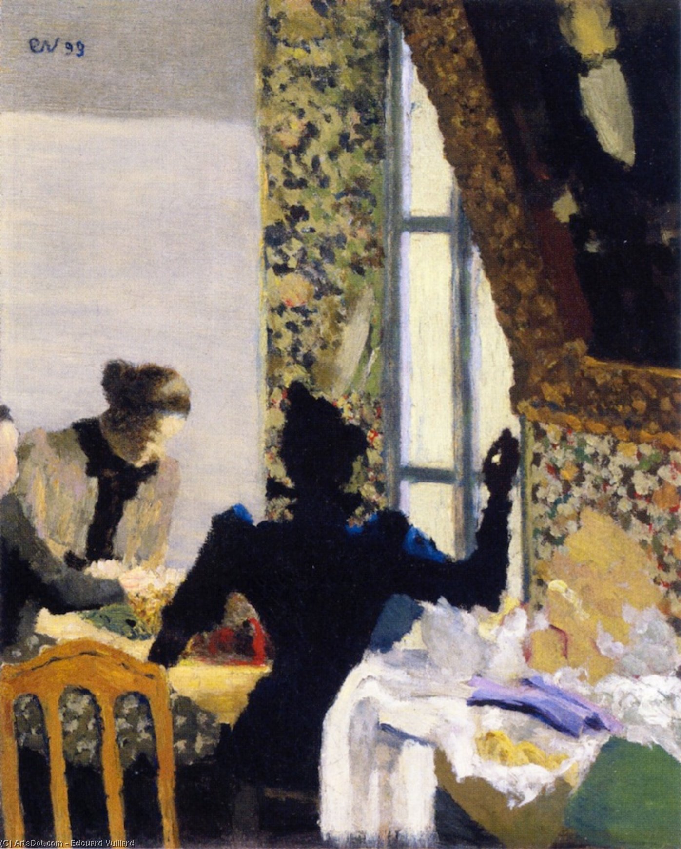 Wikioo.org - The Encyclopedia of Fine Arts - Painting, Artwork by Jean Edouard Vuillard - The Length of Thread