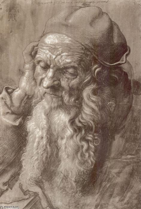 WikiOO.org - 백과 사전 - 회화, 삽화 Albrecht Durer - Man Aged 93 (brush & ink on paper)