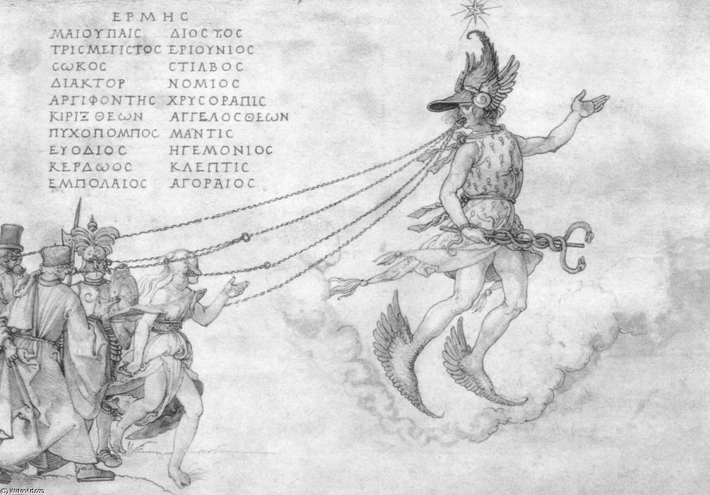 WikiOO.org - 백과 사전 - 회화, 삽화 Albrecht Durer - Allegory of eloquence