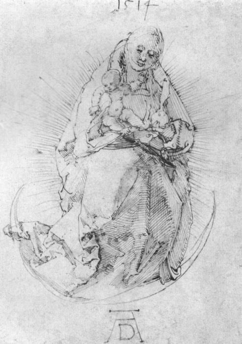 Wikioo.org - The Encyclopedia of Fine Arts - Painting, Artwork by Albrecht Durer - Crescent Madonna