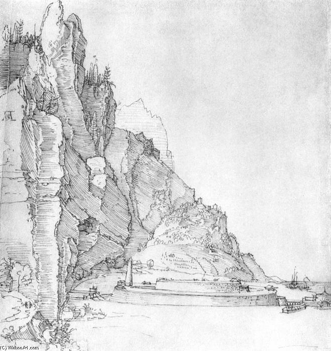 Wikioo.org - The Encyclopedia of Fine Arts - Painting, Artwork by Albrecht Durer - Fort between mountains and sea