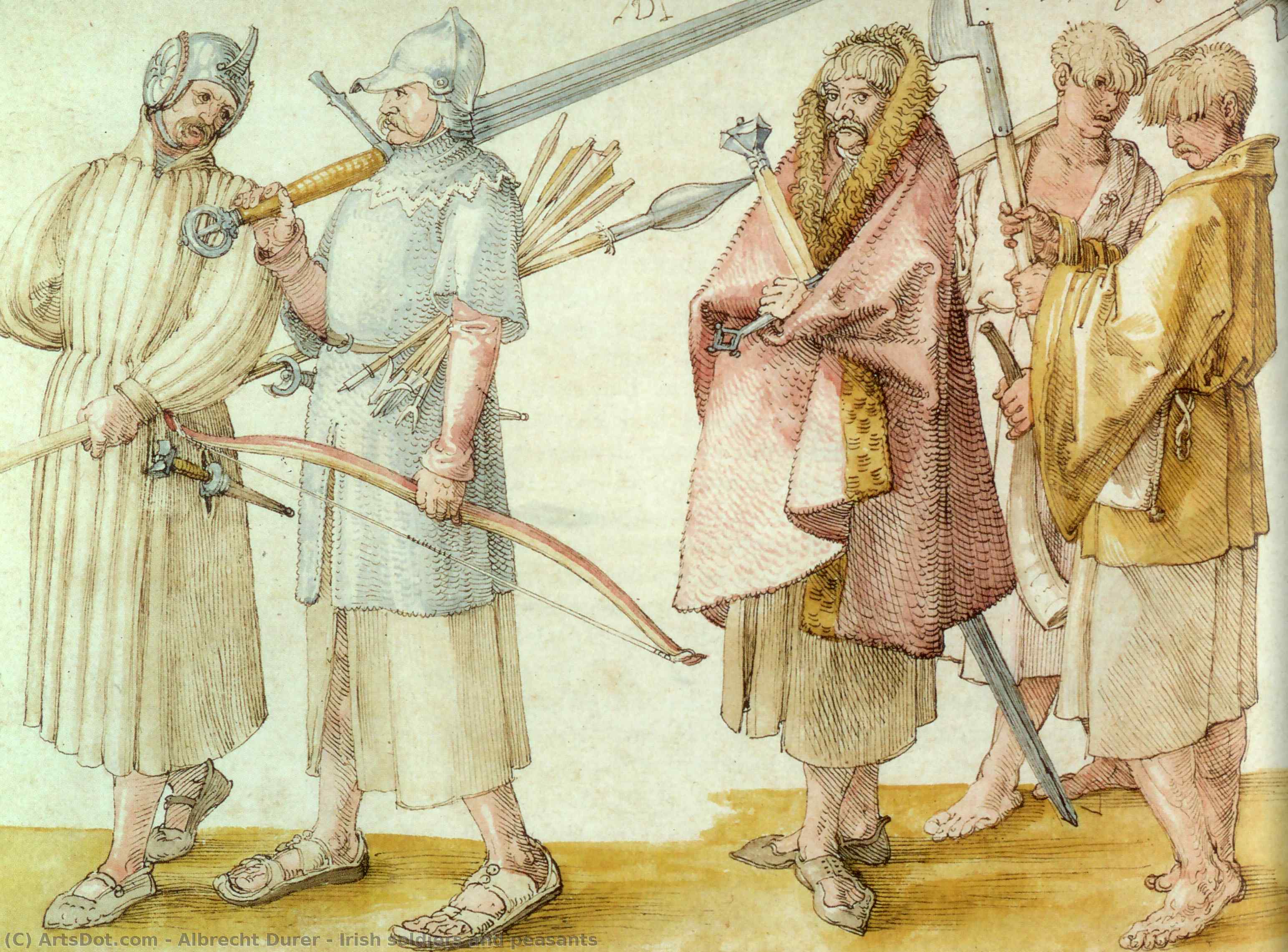 WikiOO.org - אנציקלופדיה לאמנויות יפות - ציור, יצירות אמנות Albrecht Durer - Irish soldiers and peasants
