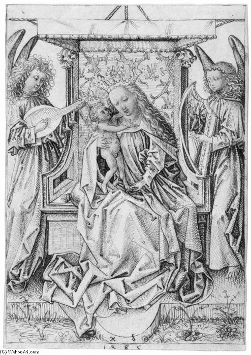 Wikioo.org - The Encyclopedia of Fine Arts - Painting, Artwork by Albrecht Durer - Madonna and Child with musical angels