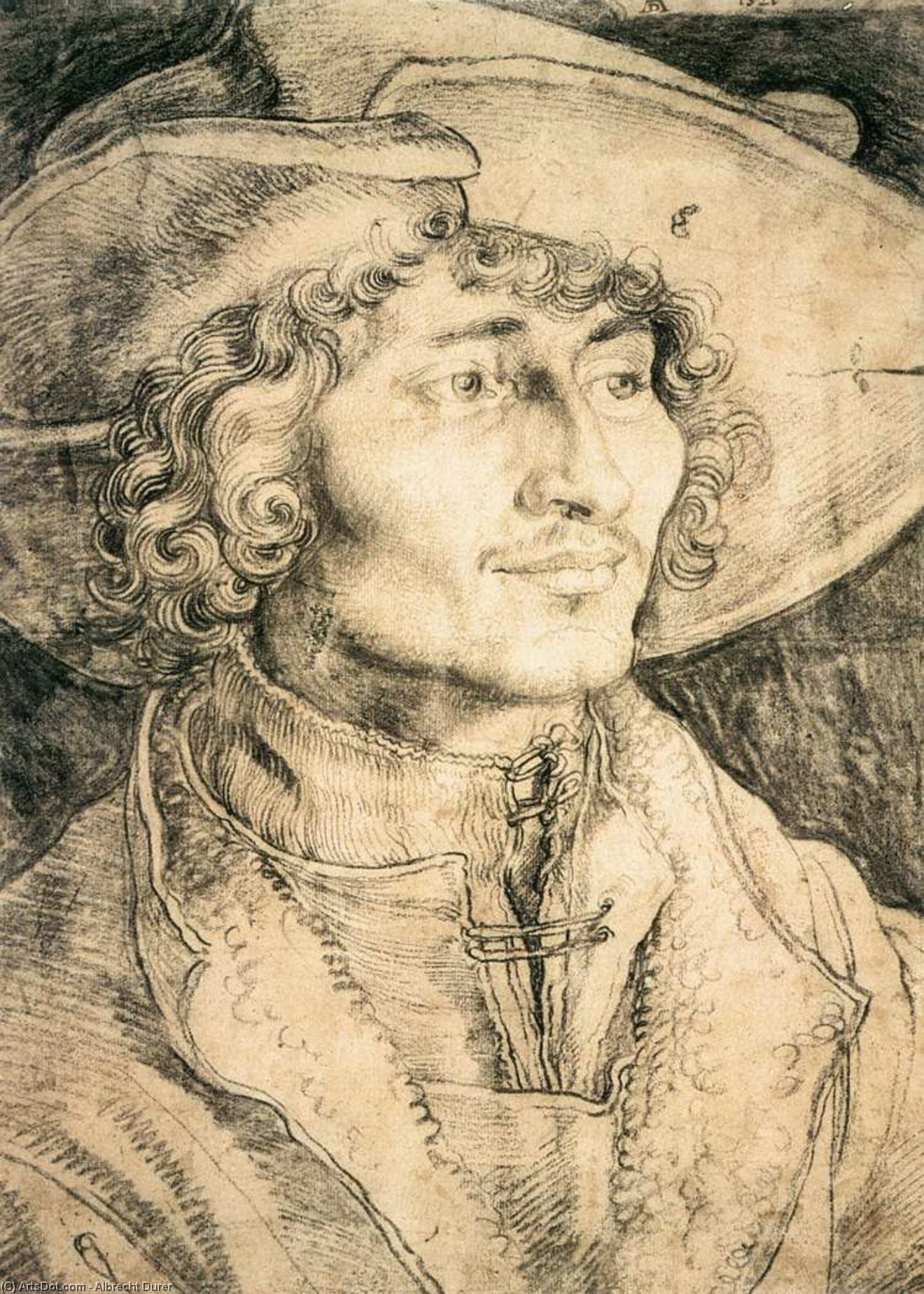Wikioo.org – La Enciclopedia de las Bellas Artes - Pintura, Obras de arte de Albrecht Durer - retrato de un jóven hombre